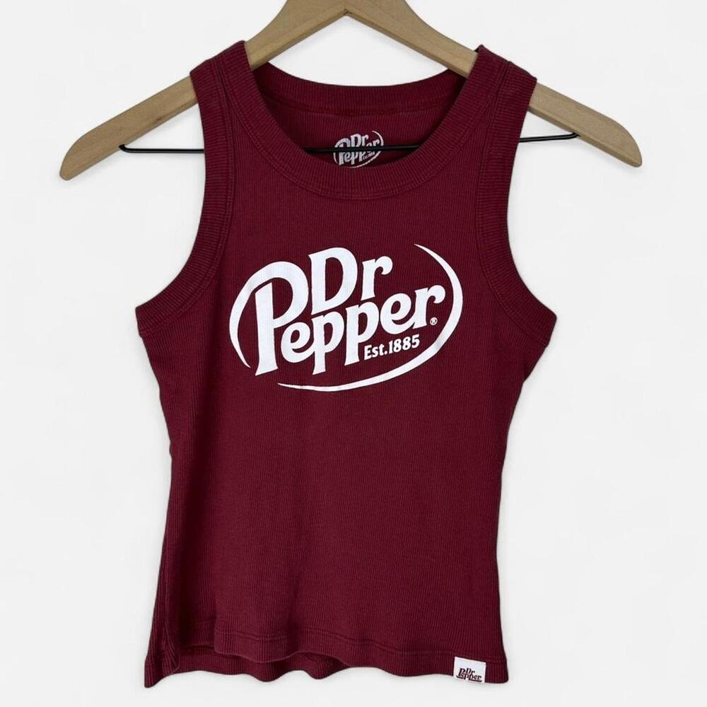 Dr pepper ribbed graphic tank top XS